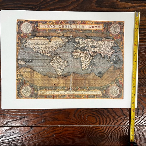 The World Abraham Ortelius Made in Italy Print - Picture 2 of 4